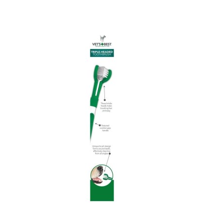 Vet's Best Triple Headed Toothbrush for Dogs detail