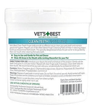 Vet&#38;#39;s Best Clean Teeth Finger Pads pack of 50