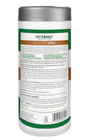 Vet&#39;s Best Flea and Tick Wipes for Dogs